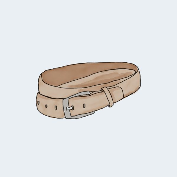 Heather Grey Leather Belt